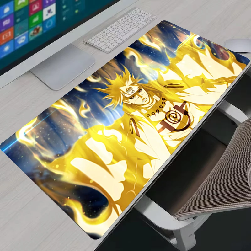 N-Naruto Printed Large Desk Mouse Pad Smooth Surface Anti Skid Rubber Base Gaming Keyboard Mat Laptop Computer Accessory