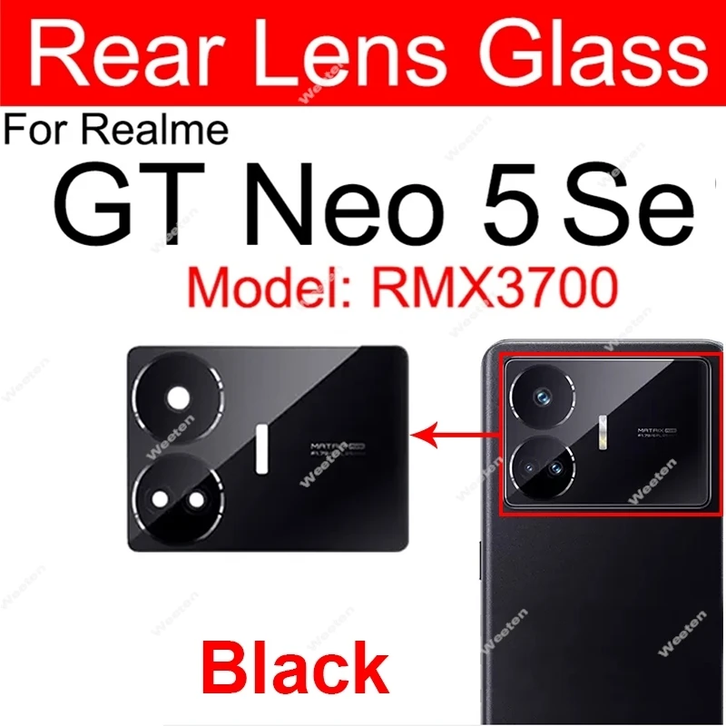Achteruitrijcamera Lensglas Voor Realme GT Neo 5 Neo 5 SE GT5 Pro GT7 Pro Racing Terug Camera Lens Glas met Sticker Vervangende Onderdelen