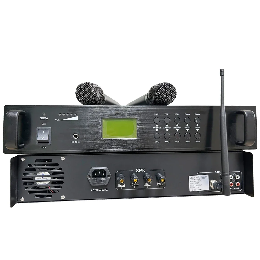 System Power Amplifier 1000W With Network Audio Input And UHF Long Distance Wireless Microphone