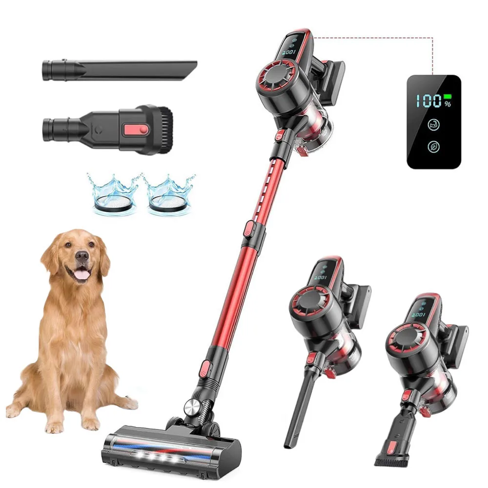 Wireless Vacuum Cleaner Handheld 400W/33KPA Cordless Vacuum with LED Display 55Mins Runtime Lightweight Cleaner Stick for home