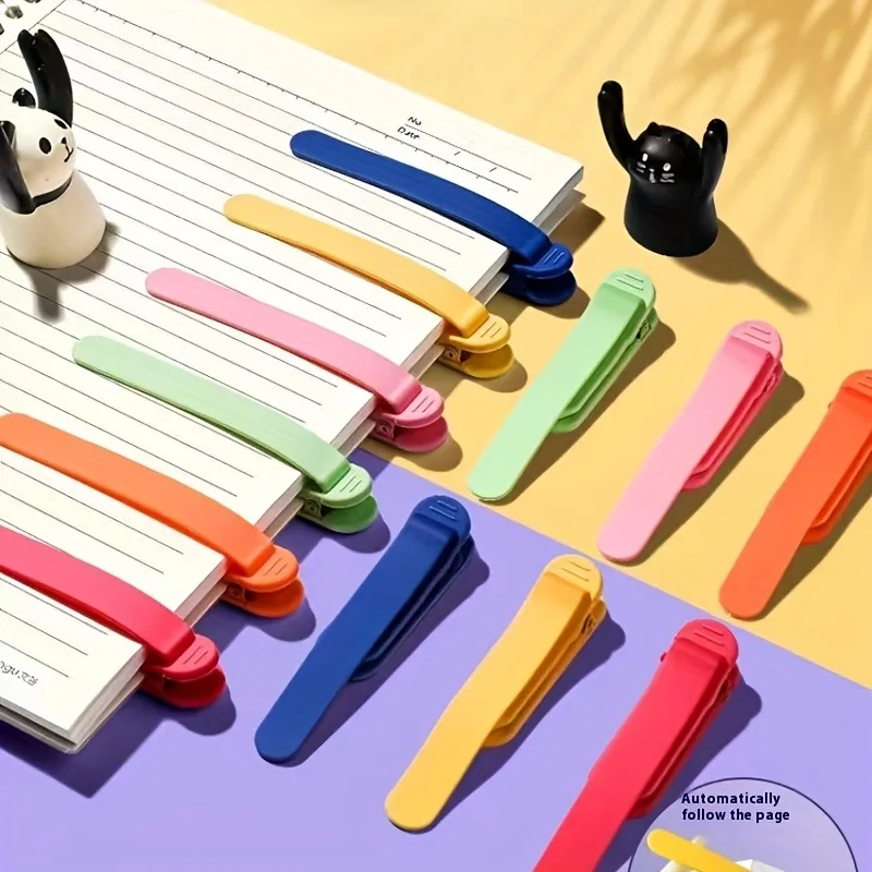 3pcs Multifunctional Soft Silicone Auto Follow Bookmark Pen Holder Memory Reading Page Marker Book Accessory. Random Color.