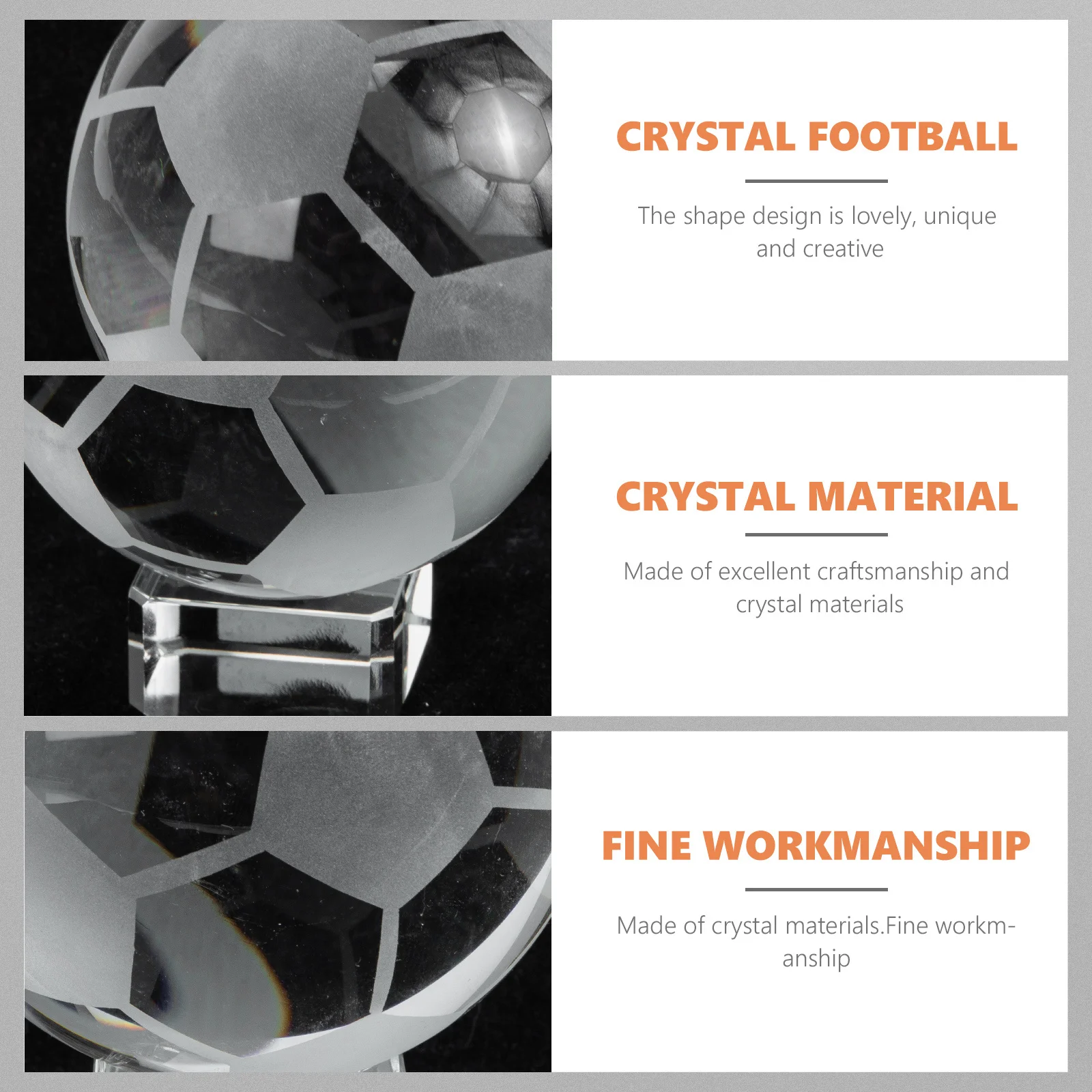 Crystal Soccer Ball For Decoration Transparent Football Ornament Birthday Party Kids Gift Home Office Decor Trophy