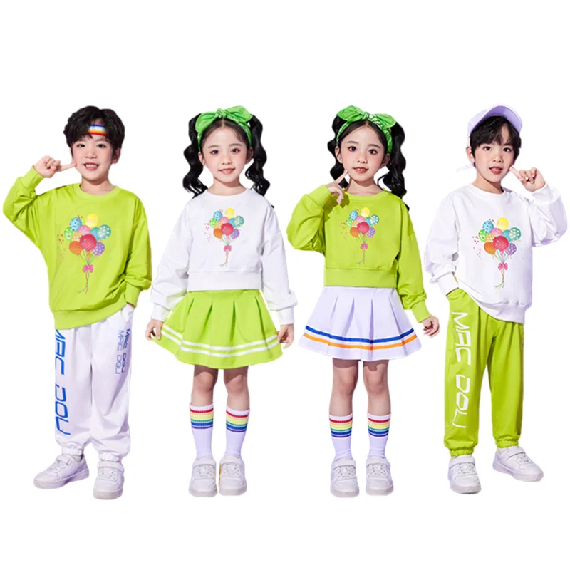 

Hip-hop Style Kids Hiphop Dance Clothing Korean Child Streetwear Set Twins Couple Clothes Suit Boys Girl Performance Costume