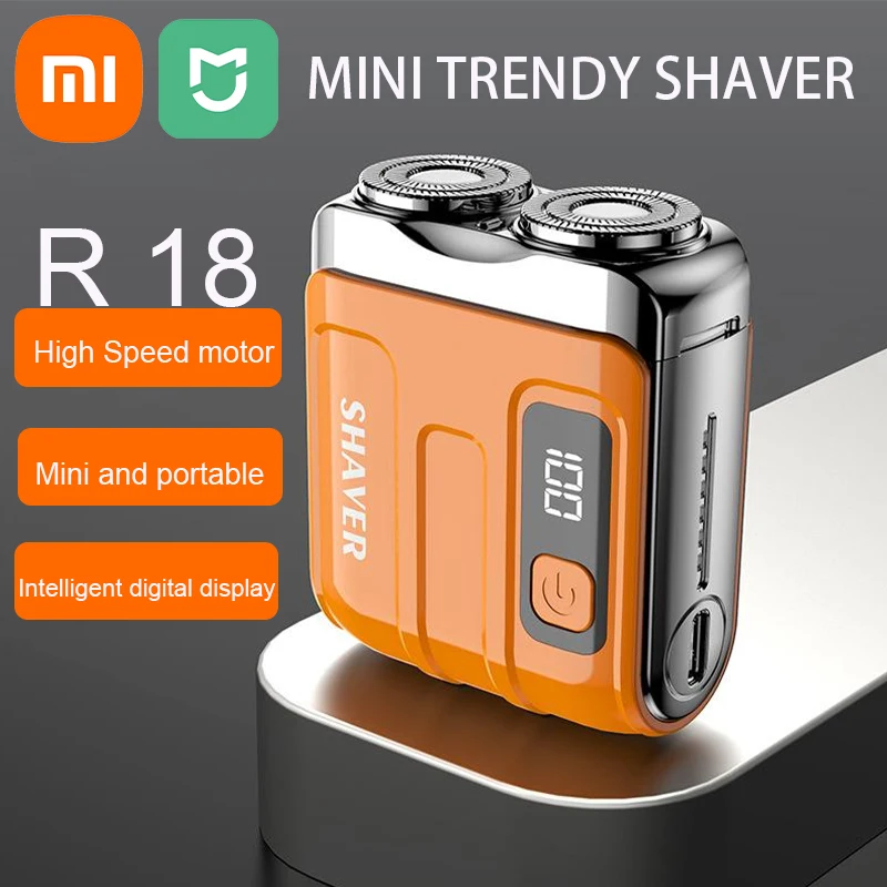 Xiaomi Electric Smart Shaver Household Car Shaver Digital Display Mini Dual Blade Rechargeable Shaver Powerful Men's Gift Shaver