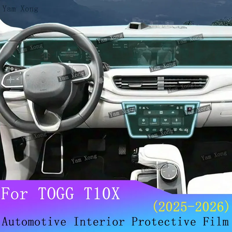 

For TOGG T10X 2025 2026 Full set interior Film Dashboard Transparent TPU Protective Film Navigation screen Anti-Scratch Sticker