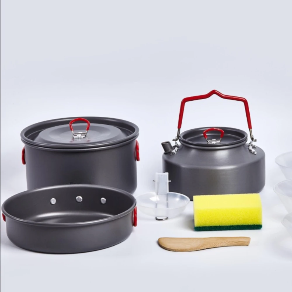 

Набор походной посуды для приготовления пищи на природе, портативный комплект для пикника и кемпинга