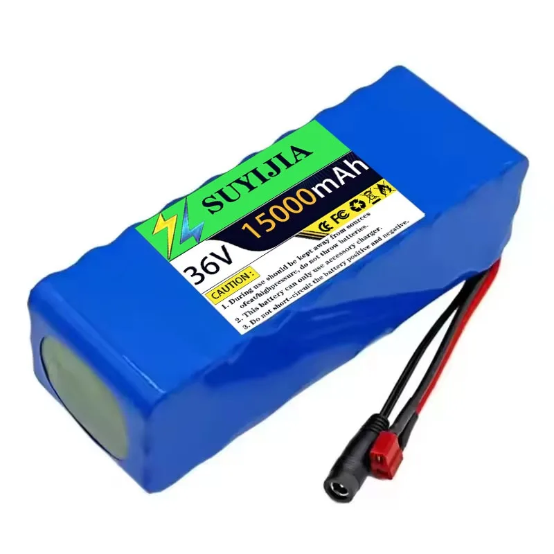 18650 Newly Made 36V 15Ah 18650 10S3P Battery 15000mAh Built-in 15A BMS, 250W-500W Battery + 42V 2A Charger