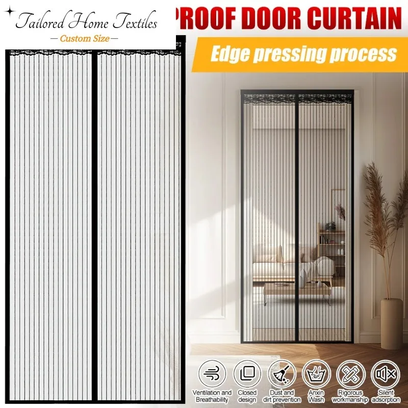 

Custom Size Mosquito-resistant Door Curtains 90/100/120cm Magnetic Automatic Closing Door Screen Ventilation Grid Anti-insect