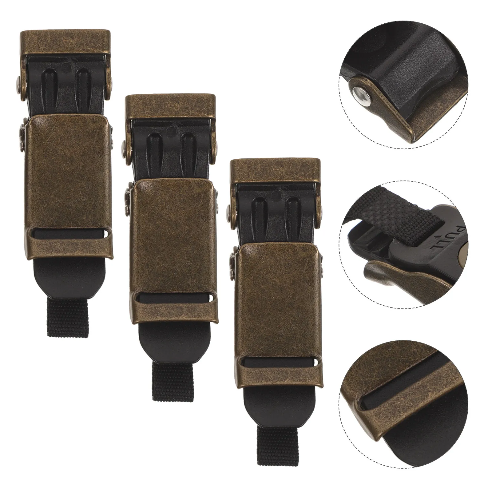 

3Pcs Motorcycle Quick Release Buckle Kit Copper Ratchet -Level Adjustable Chin Strap Replacement for Full Face