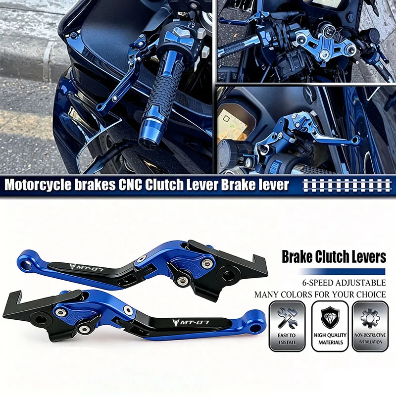 Fit For MT-07 FZ-07 MT 07 FZ07 MT07 FZ 07 2014-2025 Motorcycle CNC Adjustable Folding Extendable Brake Clutch Levers Handle