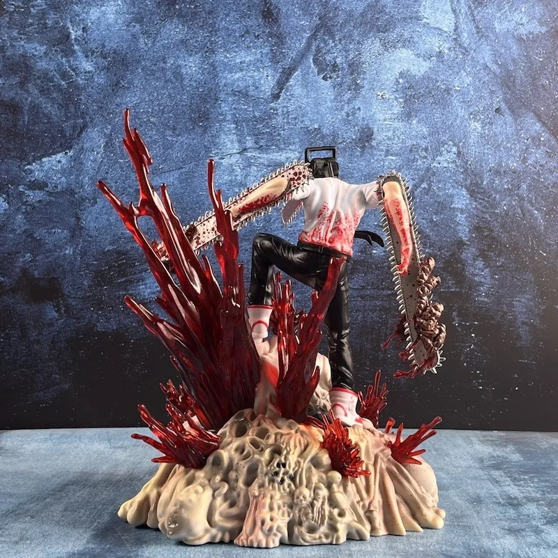 Anime Figure Chainsaw Man Denji Pochita Fit Standing Position Fighting Model Toy PVC Boxed Big Gift Sculpture Ornaments 27CM