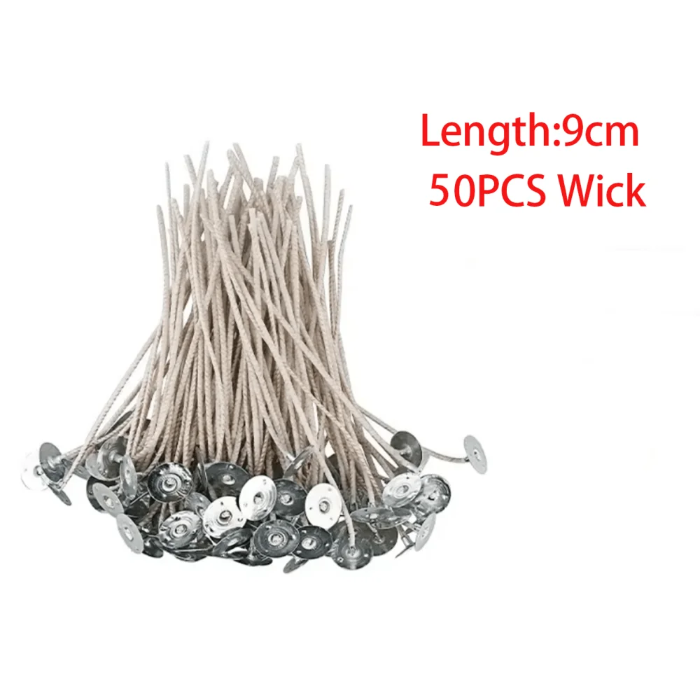 50 Stück 6–20 cm Kerzendochte, rauchfreier Wachskern aus reiner Baumwolle für DIY-Kerzenherstellung, vorgewachste Dochte, Partyzubehör, Heimdekoration