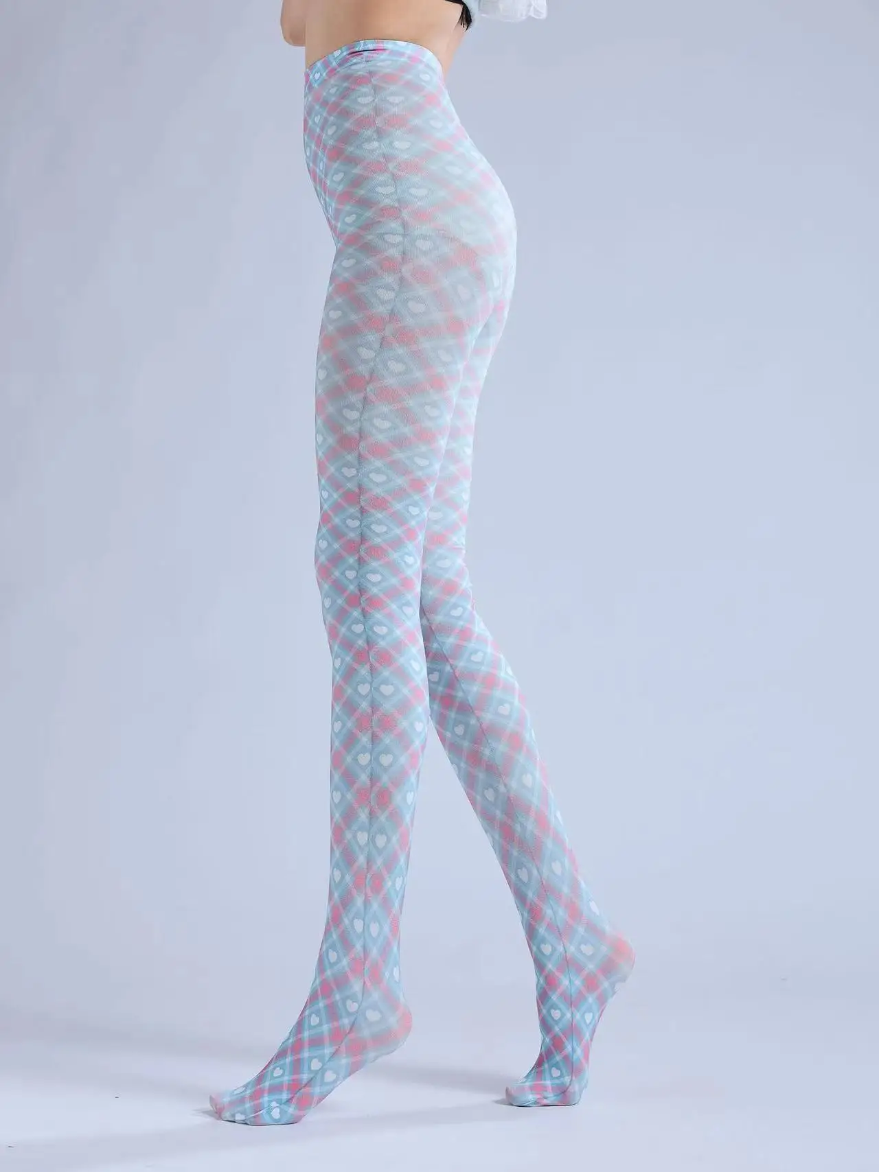 لباس داخلي شبكي مطبوع على الطراز البريطاني للبنات ، بنطلون ضيق بنمط فاخر ، Yards مع جوارب ، لون أحمر صافي