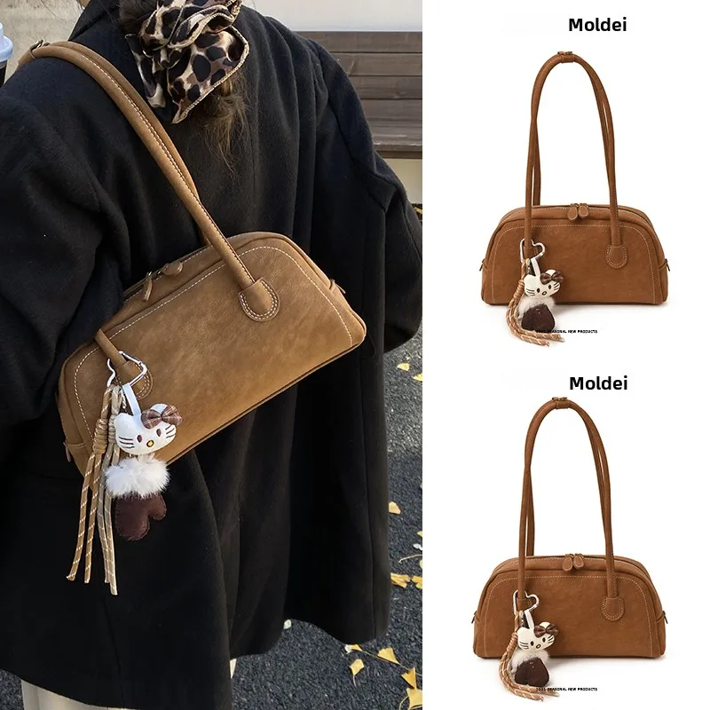 

Осенне-зимняя модная женская сумка через плечо большой вместимости, коричневая кожаная сумка для поездок на работу, роскошный матовый дизайн