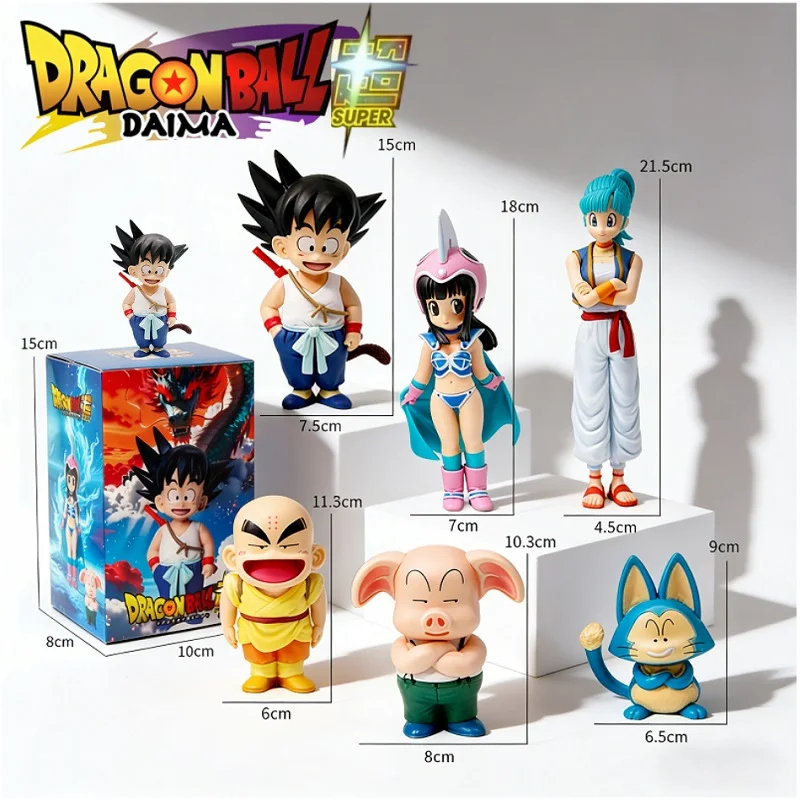 

Popular Bandai Dragon Ball Ichiban Kuji Collectible Action Figure Set - Son Goku Yamcha Bulma Roshi Chichi Master PVC Model Toy