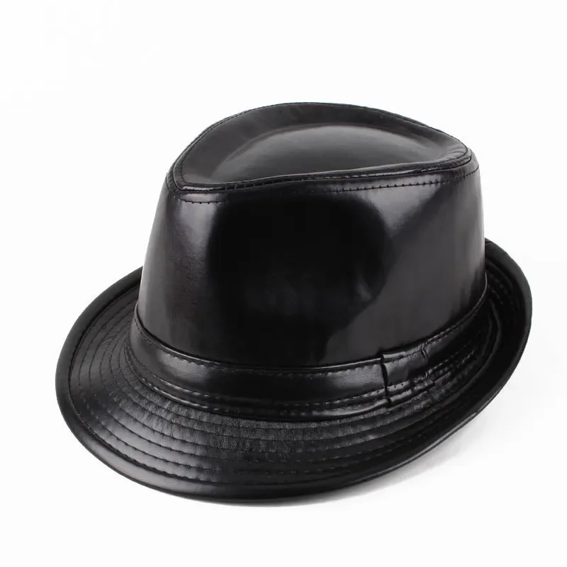 Rabbit / Leather Retro Plus Size Women Men's Black Oval Top Cap Fedora Heisenberg Mr White Porkpie Pork Pie Bowler Hat 57-59cm