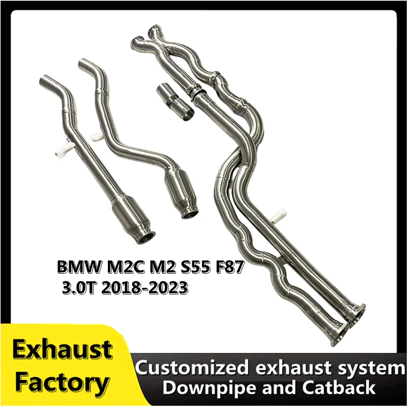 For BMW M2C M2 S55 F87 3.0T 2018-2023 stainless steel exhaust pipe system sport isometric resonator middle pipe