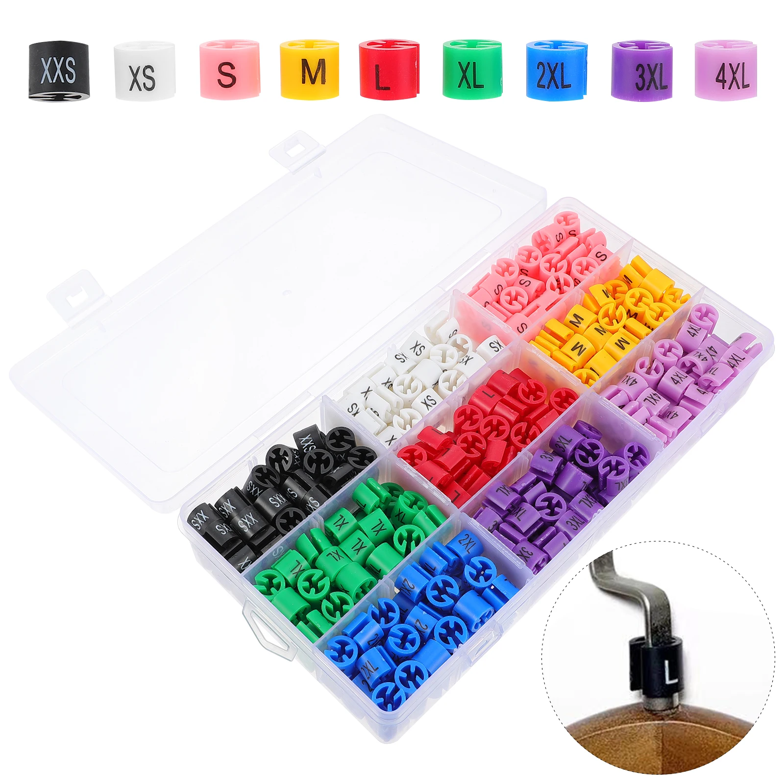 

450 Pcs Hanger Size Markers Clip Buckle Baby Clothes Apparel Plastic Closet Dividers Color Coding Garment Size Tags Smooth