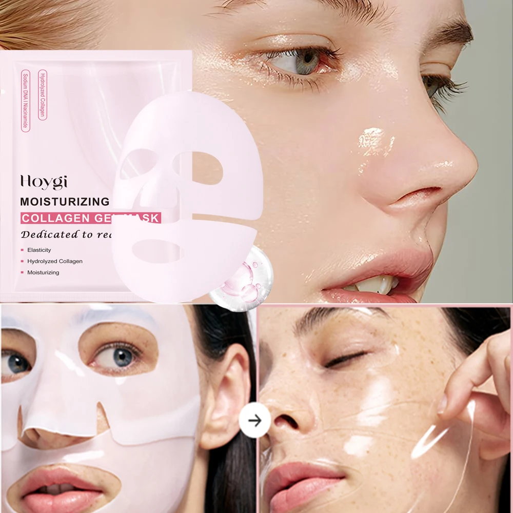Pink Bio Collagen Gel Salmon Pdrn Gesichtsmaske, tief feuchtigkeitsspendend, über Nacht, feuchtigkeitsspendend, Hydrogel-Gelee, Gesichtsliefer, Balance-Hautton