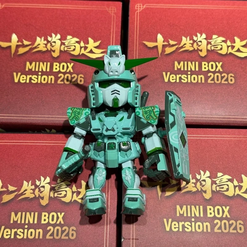 

Новая коллекционная фигурка Bandai QMSV Gundam Zodiac Horse Mini Box, серия «Новый год 2026», в закрытой упаковке, настольное украшение, модная игрушка