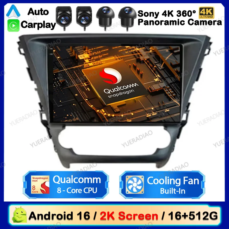 Android 16 Car Radio For Toyota Avensis 2018 - 2020 DVD Carplay Automotive GPS NAVI Carplay Multimedia Central 2K QLED Autoradio