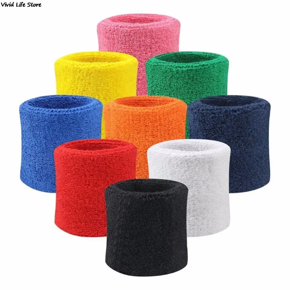 1Pair Cloth Wristbands Sport Sweatband Hand Band Sweat Wrist Support Brace Wraps Guards For Gym Volleyball Basketball