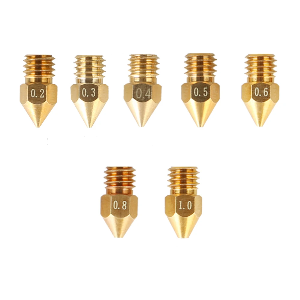 Creality Official MK8 Brass Nozzle 0.2MM 0.3MM 0.4MM 0.5MM 0.6MM 0.8MM 1.0MM Extruder Print Head Nozzle For 1.75MM CR10S Ender-3