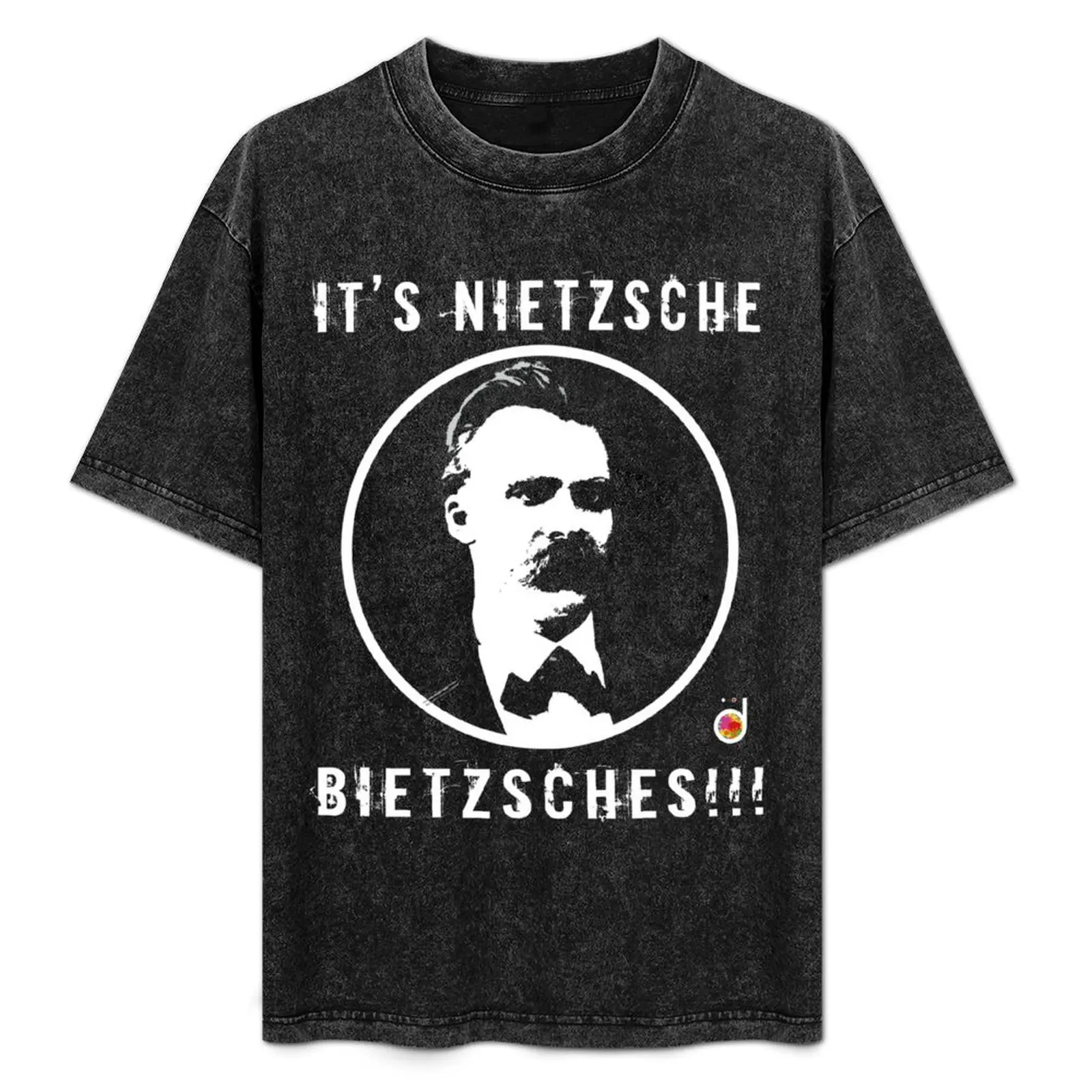 

Это Ницше, Битцшес! Футболка с простым принтом в стиле линейного искусства