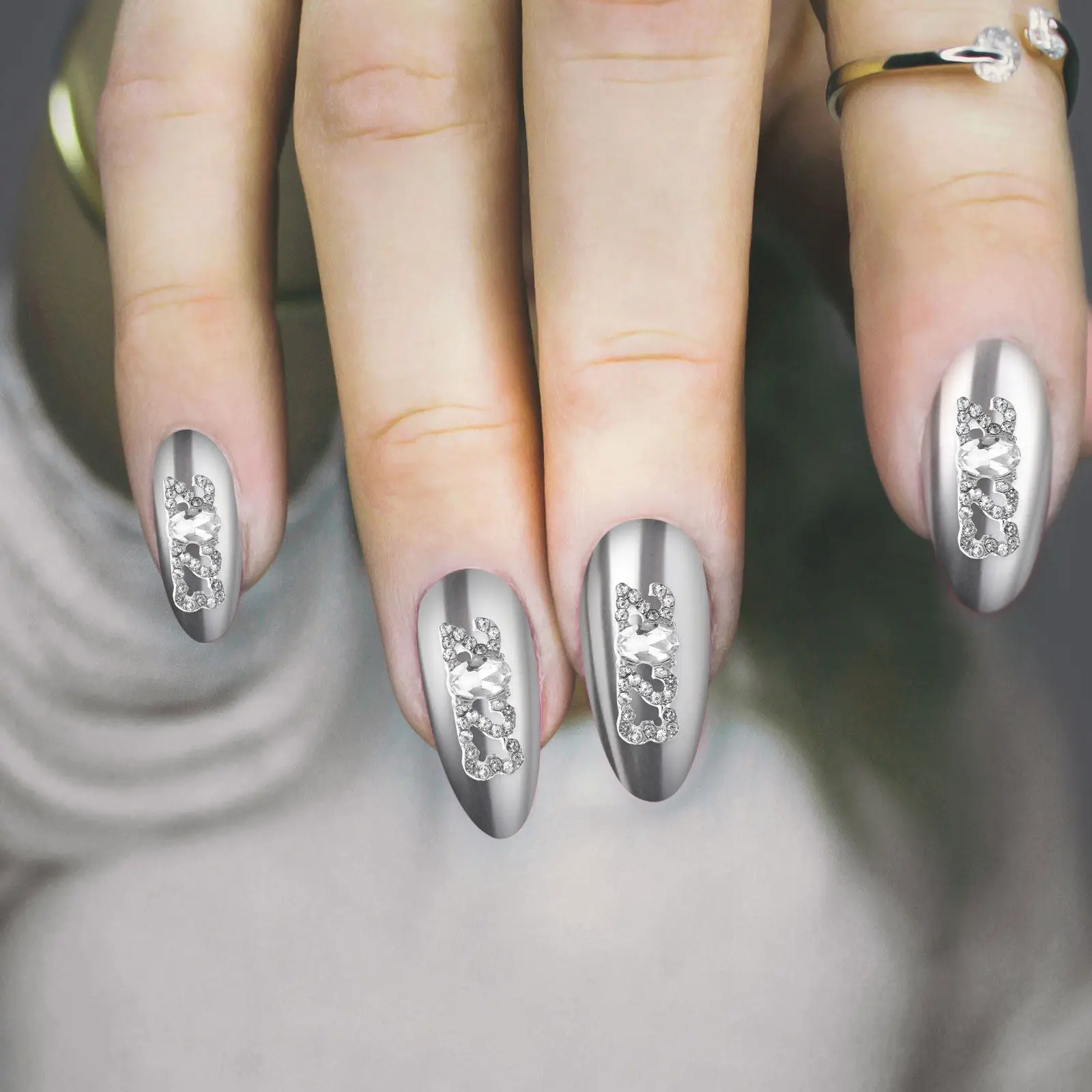 

10Pcs Nail Charms 3D Thick Rhinestones DIY Manicure Decorations for Nails Fingernails Toenails Premium Nail Art Supplies