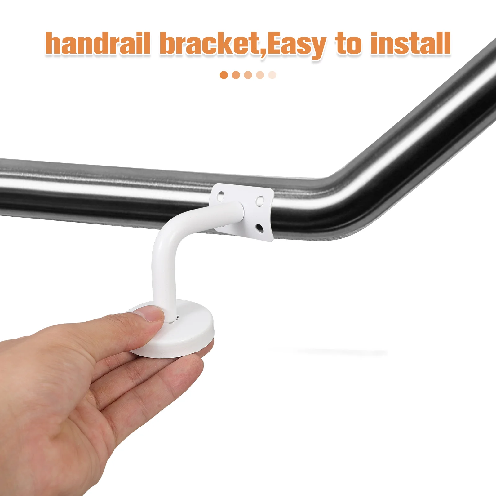 HeavyDuty WallMounted HandrailBrackets StainlessSteel White201 AdjustableAngle Straight Construction Bracket