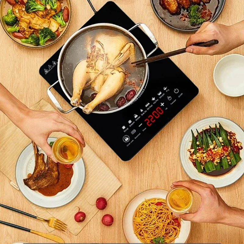 Multi-functional Home Cooking Induction Stove 110V~220V Touch Control 2200W Timeable Intelligent Energy-saving Induction Cooker