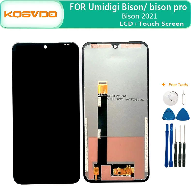 Oryginalny 6.3 Cal na oryginalny UMIDIGI BISON & Pro wyświetlacz LCD + montaż digitizera ekranu dotykowego wymiana Android 10 Smartphone