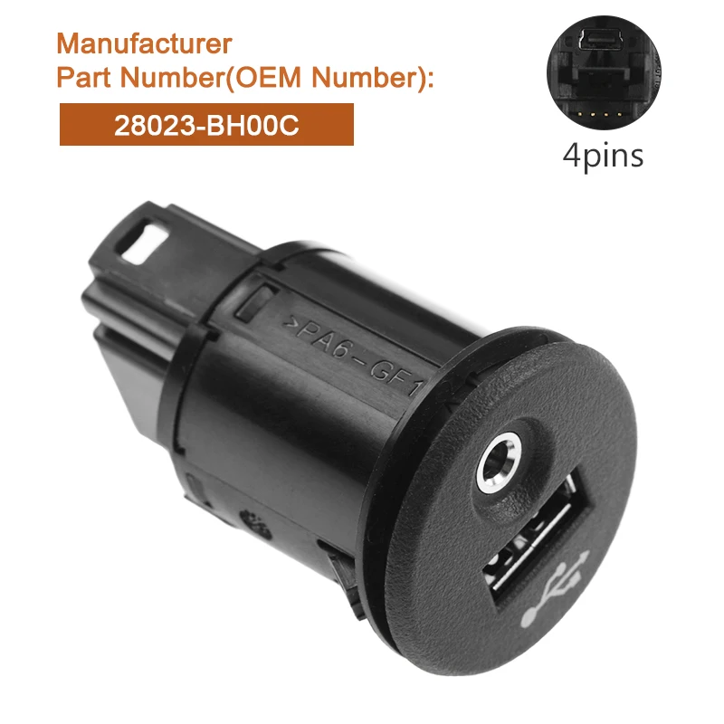 AUX Port Adapter USB Auxiliary Plug  28023BH00C  28023-BH00C for  Nissaan  2016-2022