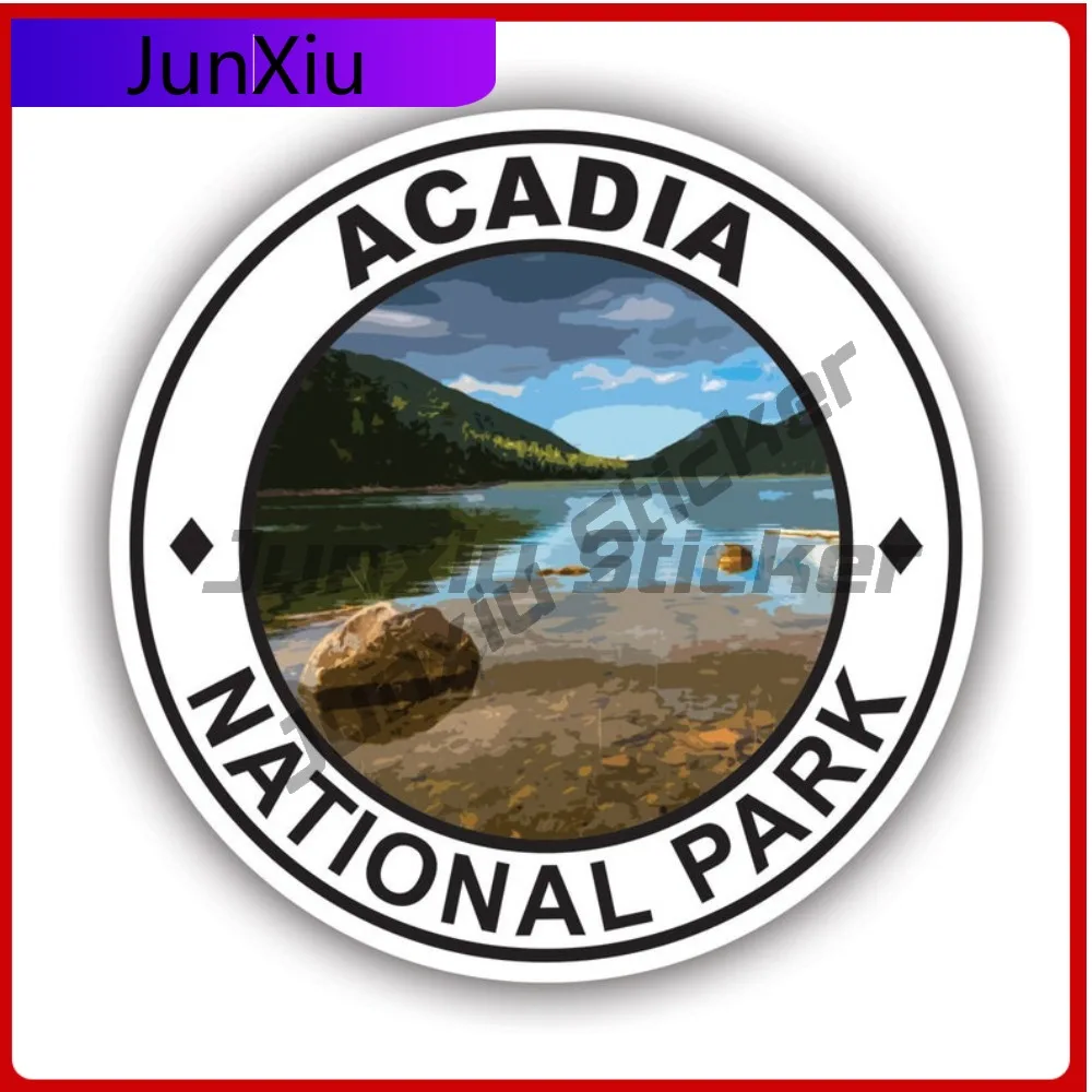 

Round Acadia National Park Stickerwaterproof Outdoor Cute Bumper Waterproof Vinyl Decal For Toilet Seat Fun Decor Sticker