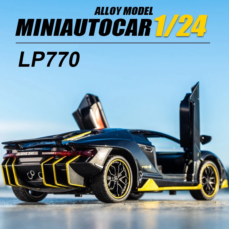 

Alloy Model Car 1:24 Diecast Miniature LP770 Supercar Simulation Metal Vehicle Kids Toys Boys Collection for Children New Gifts