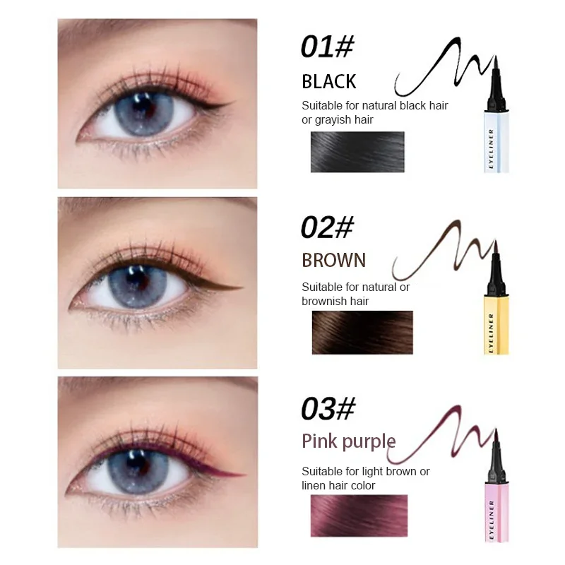 Black Liquid Eyeliner Waterproof Long Lasting Eye Liner Pencil Quick Drying Not Bloom Natural Eyeliner Liquid Pen Cosmetic Tools