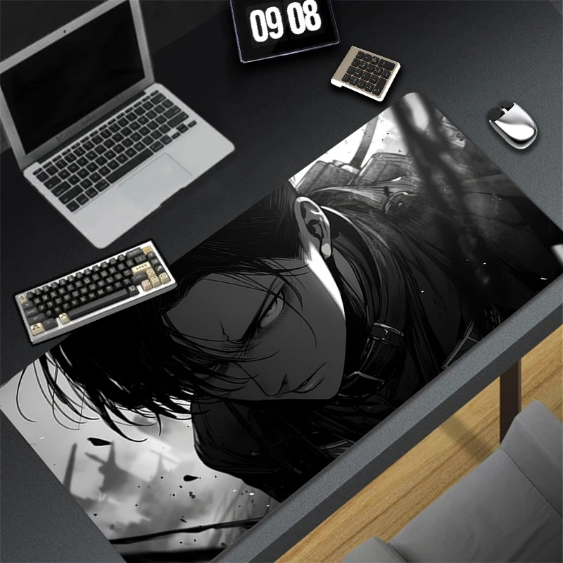 Computer Gaming Accessories Cool Mousepad Office PC Mouse Pad A-attack on Titan Levi Keyboard Pad Desk Decoracion Anime Desk Mat