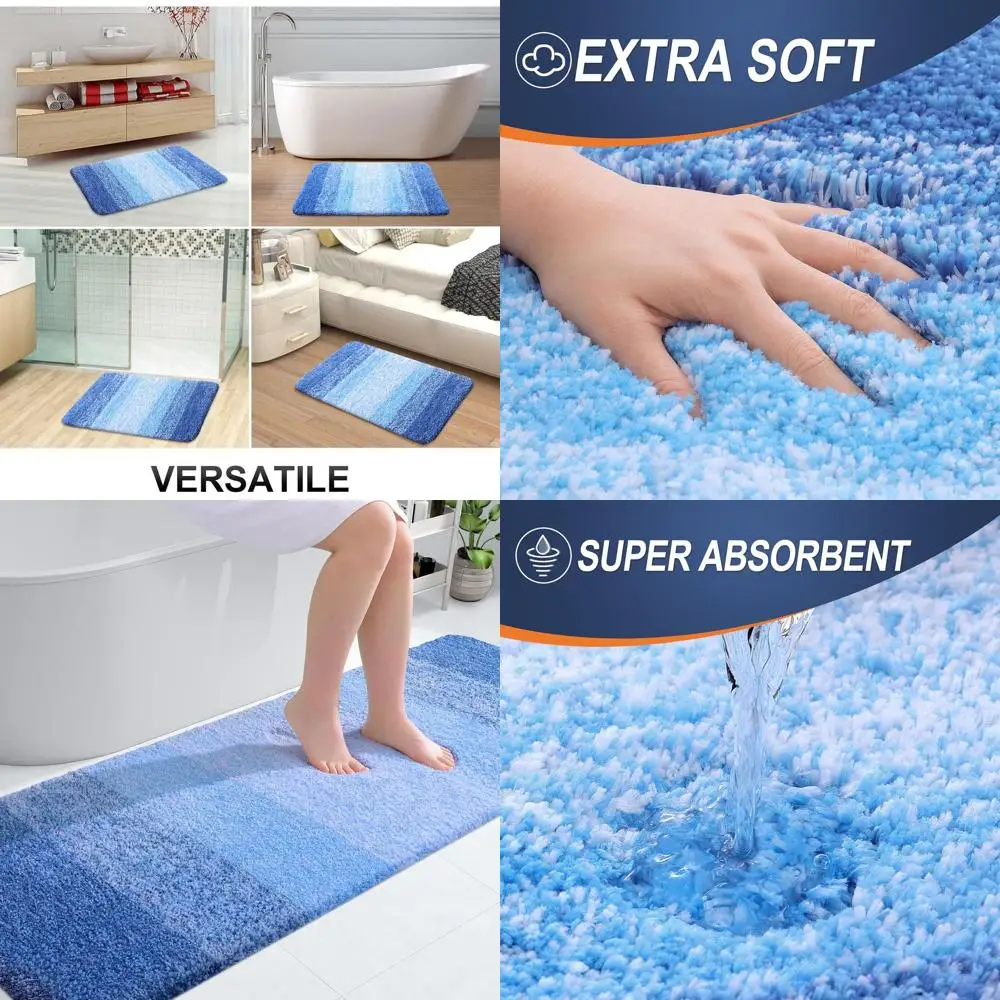 

Luxury 70x24 Microfiber Bath Mat, Soft & Absorbent, Rubber-Backed, Quick Dry, Washable, Ideal for Bathroom, Tub, Shower, Light R