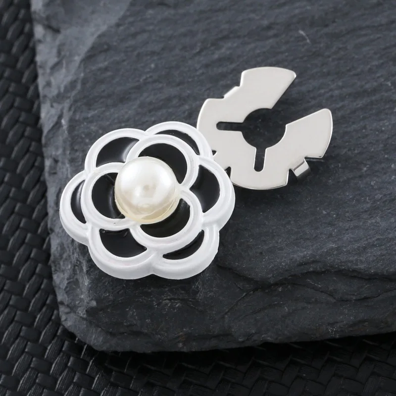 1 قطعة أزرار أكمام زهرة الكاميليا اللؤلؤ الرجعية كريستال القلب قميص للجنسين أزرار الكفة الزخرفية مجوهرات الأزياء والاكسسوارات #6