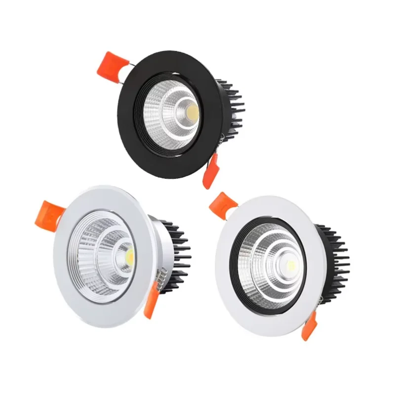 

High-performance Embedded LED Downlight Angle Adjustable 5W7W9W12W15W20W COB Anti-Glare Dimmable Ceiling Light Spotlights CRI＞90