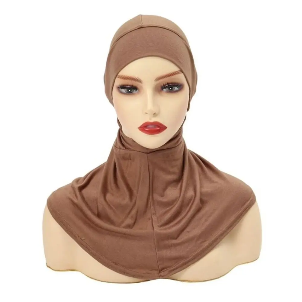 Comfortable Cotton Full Cover Headscarf Stretchy Lightweight Cotton Jersey Hijabs Breathable Inner Hijabs Stretchy