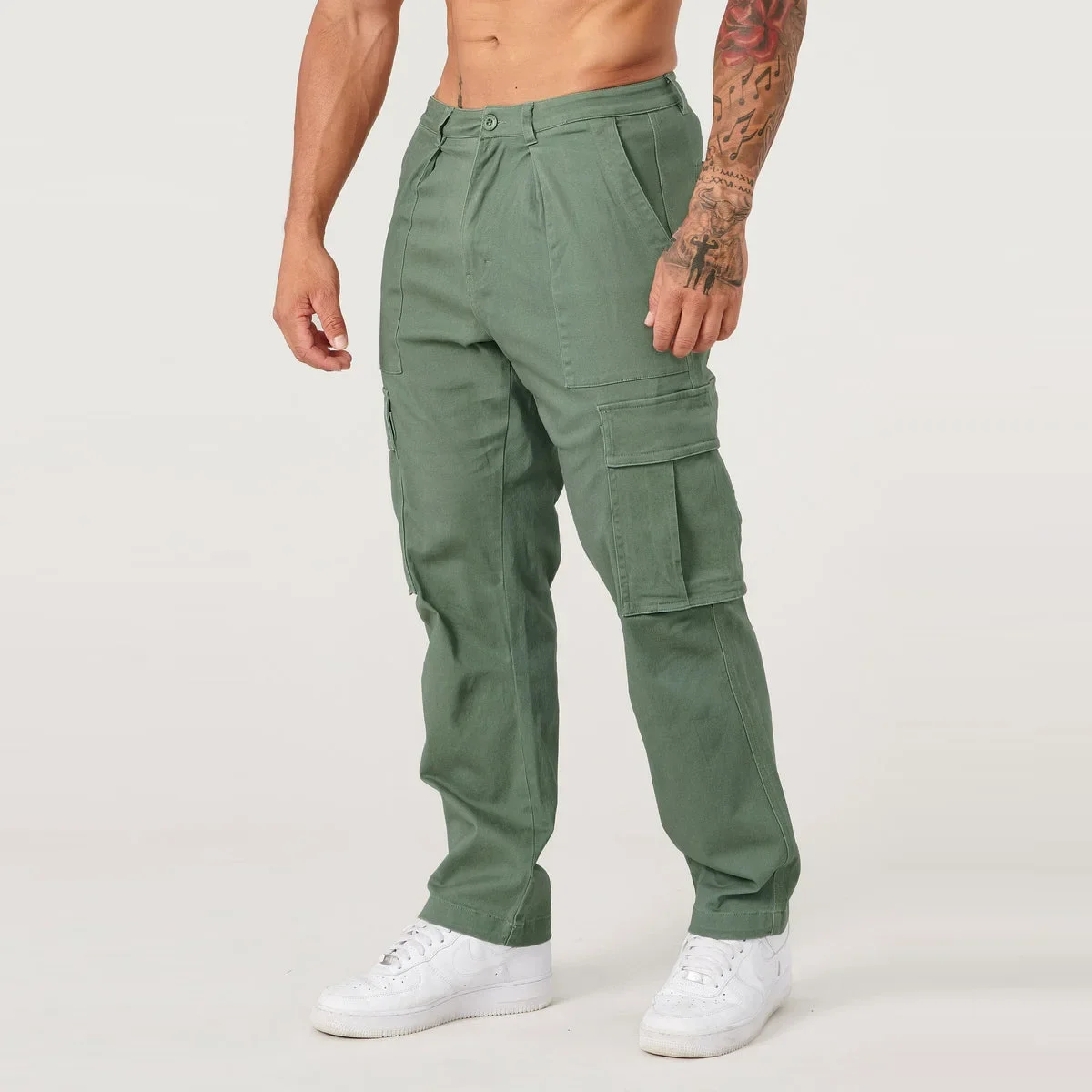 Men's Cargo Pants Sweatpants Outdoor Loose Straight Long Trousers Summer Casual Multi-Pocket Durable Workwear Male Trousers