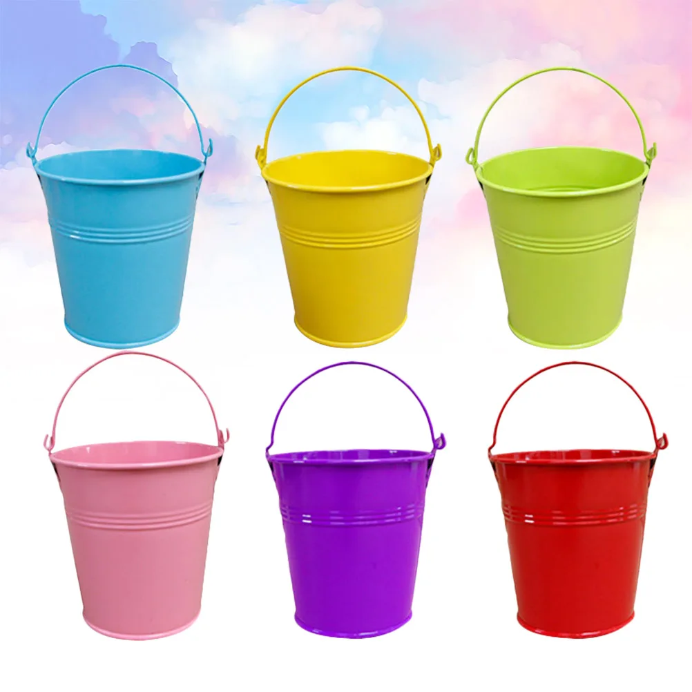 

20pcs Mini Tinplate Bucket Metal Small Iron Buckets Wall Hanging Chic Flower Pot Planters Baskets Gift Family Friends