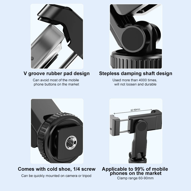 PULUZ for DJI OSMO Pocket 3 Protective Frame Expansion Phone Clamp Compatible with Tripod Pole Phone Clamp