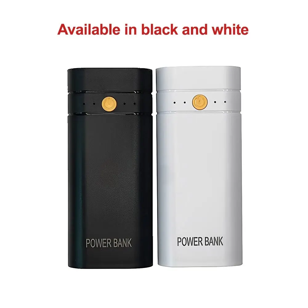 2 Slots 5V 18650 Power Bank Box Kit Fast Charging Power Bank TYPE-C USB Output Ports Plastic Shell Portable Battery Charger Case