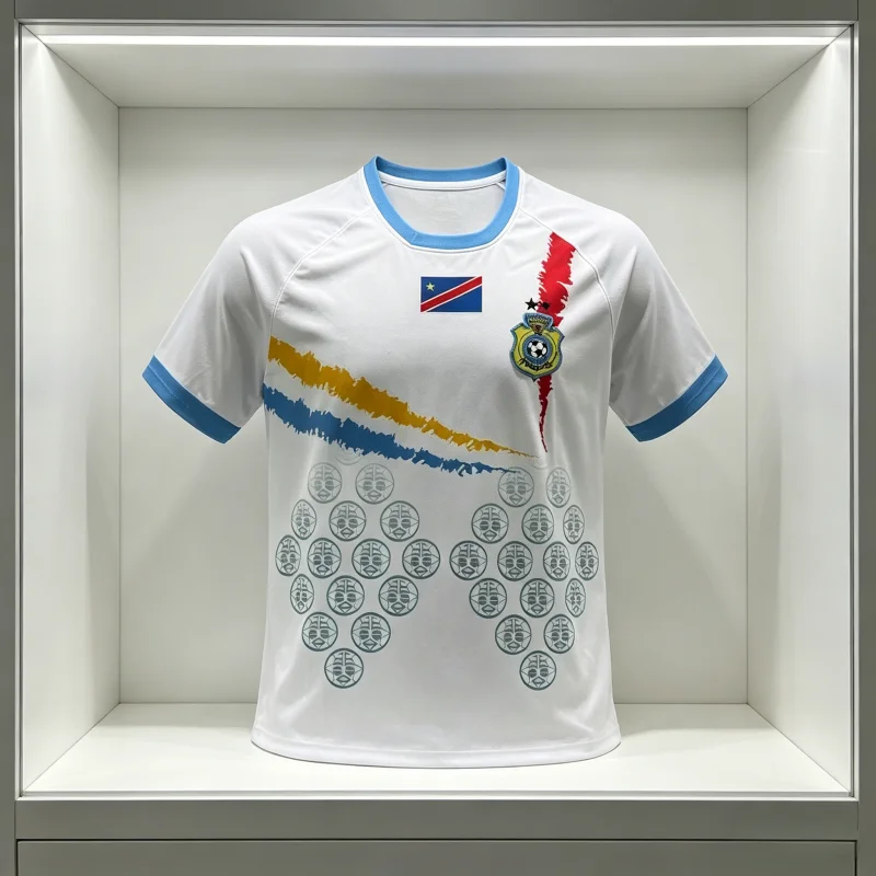 Camiseta de la Selección Nacional de Congo 25-26, Versión Tailandesa No Popular de Manga Corta para Entrenamiento en Campo, Moda Y2K, Camisetas Familiares para Niños