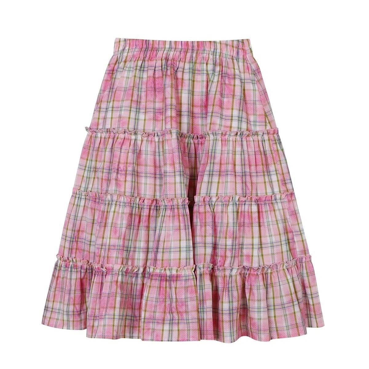 

Dopne Plaid Wood ain ter Ne Dr Женская юбка-миди трапециевидной формы с высокой талией Vitali, свободная посадка