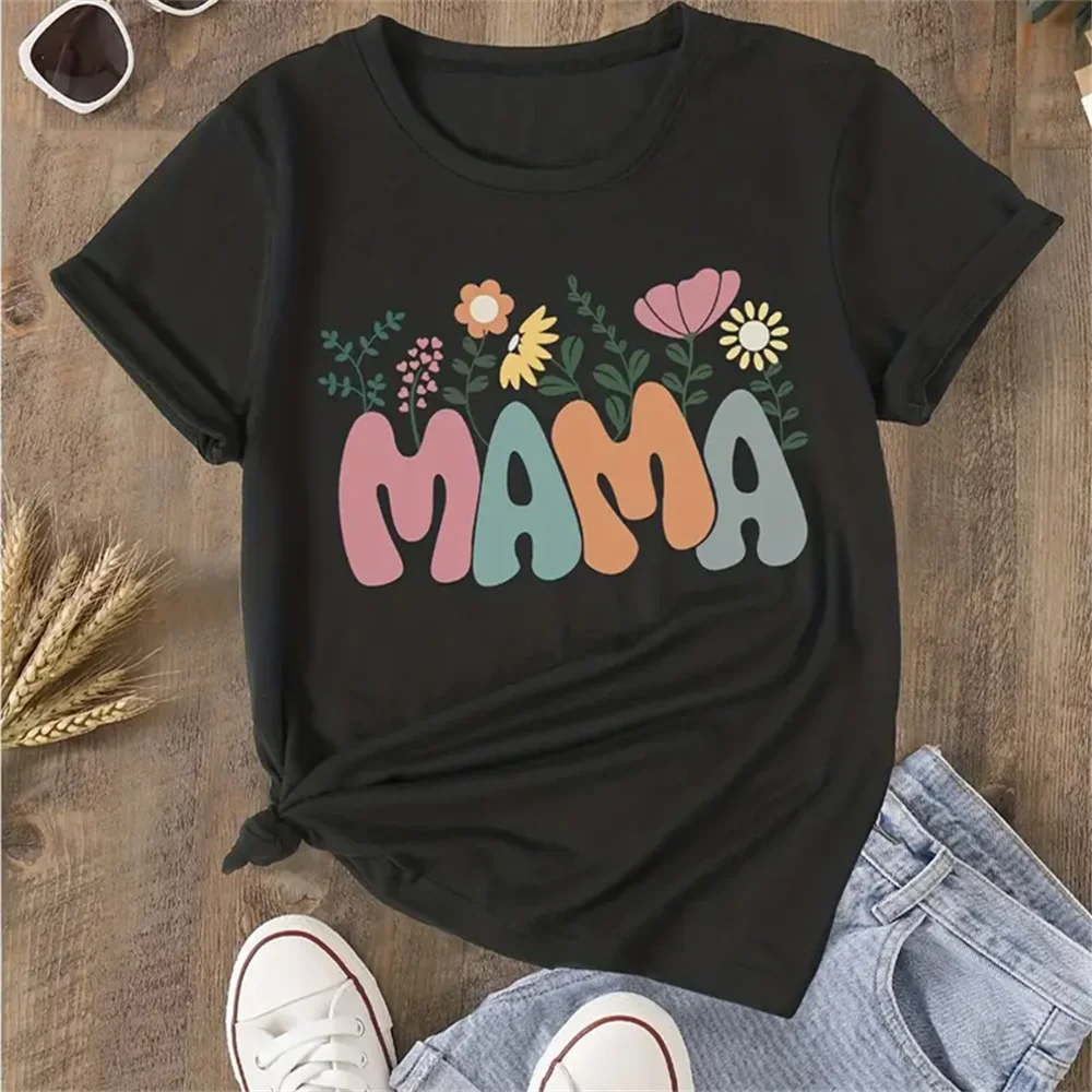 Summer Family Matching Outfits Mama and Mama\'s Mini Tshirt Mother Daughter Mum T-Shirt Tops Toddler Baby Kids Girls Clothes