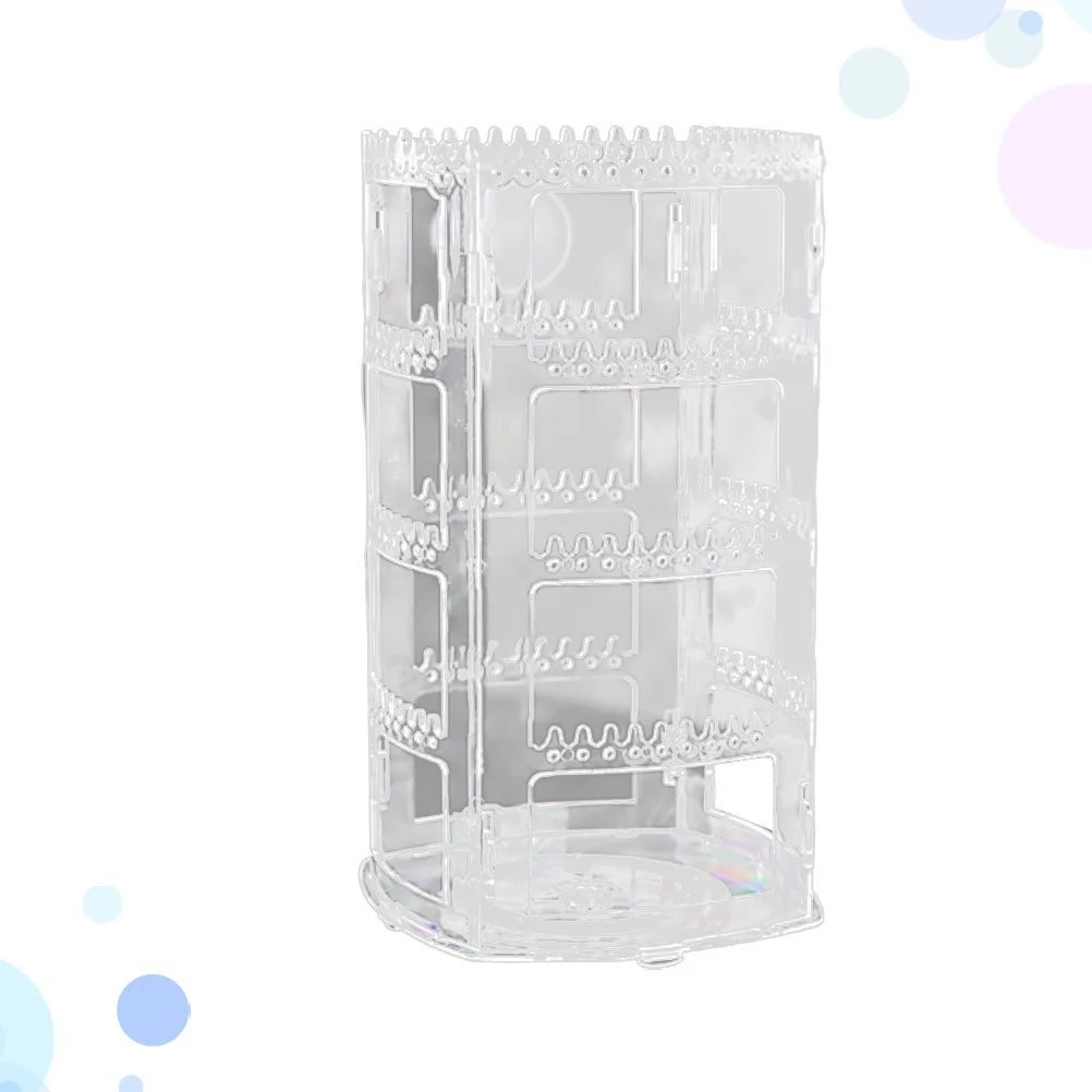 Rotating Earrings Jewelry Display Stand Durable Organizer Storage Box Desktop Rack for Earrings Rings Bracelets Watches