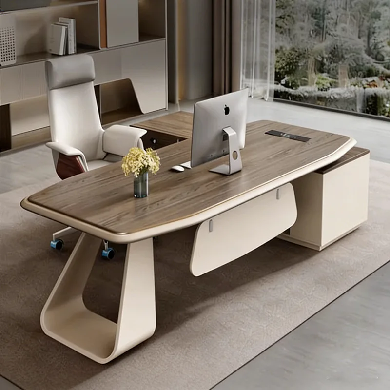 Boss desk is simple and modern, big desk desk, office desk and chair combination manager president